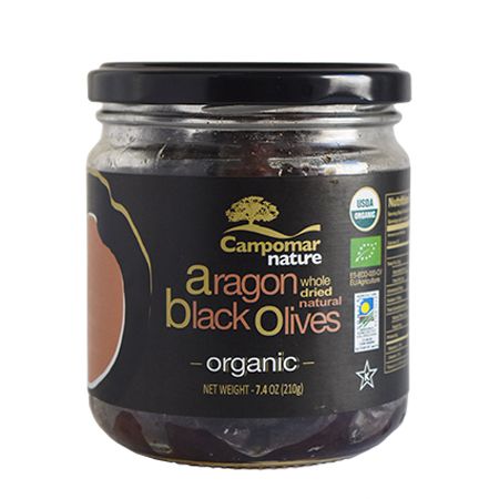 Wholesale Campomar Nature Organic Dried Black Aragon Olives 350 gr ()- Bulk