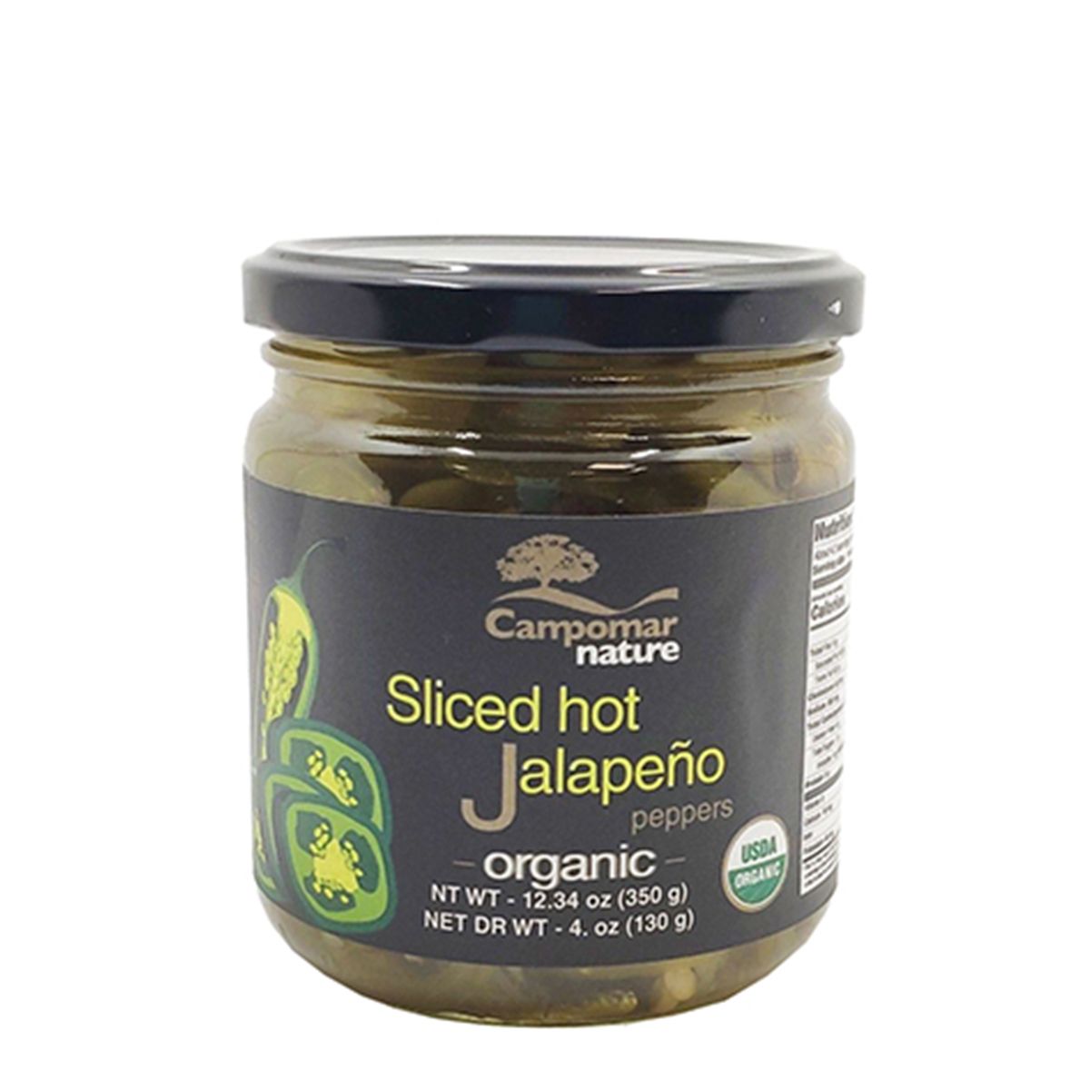 Wholesale Campomar Organic Sliced Hot Jalapeno Peppers .- Bulk