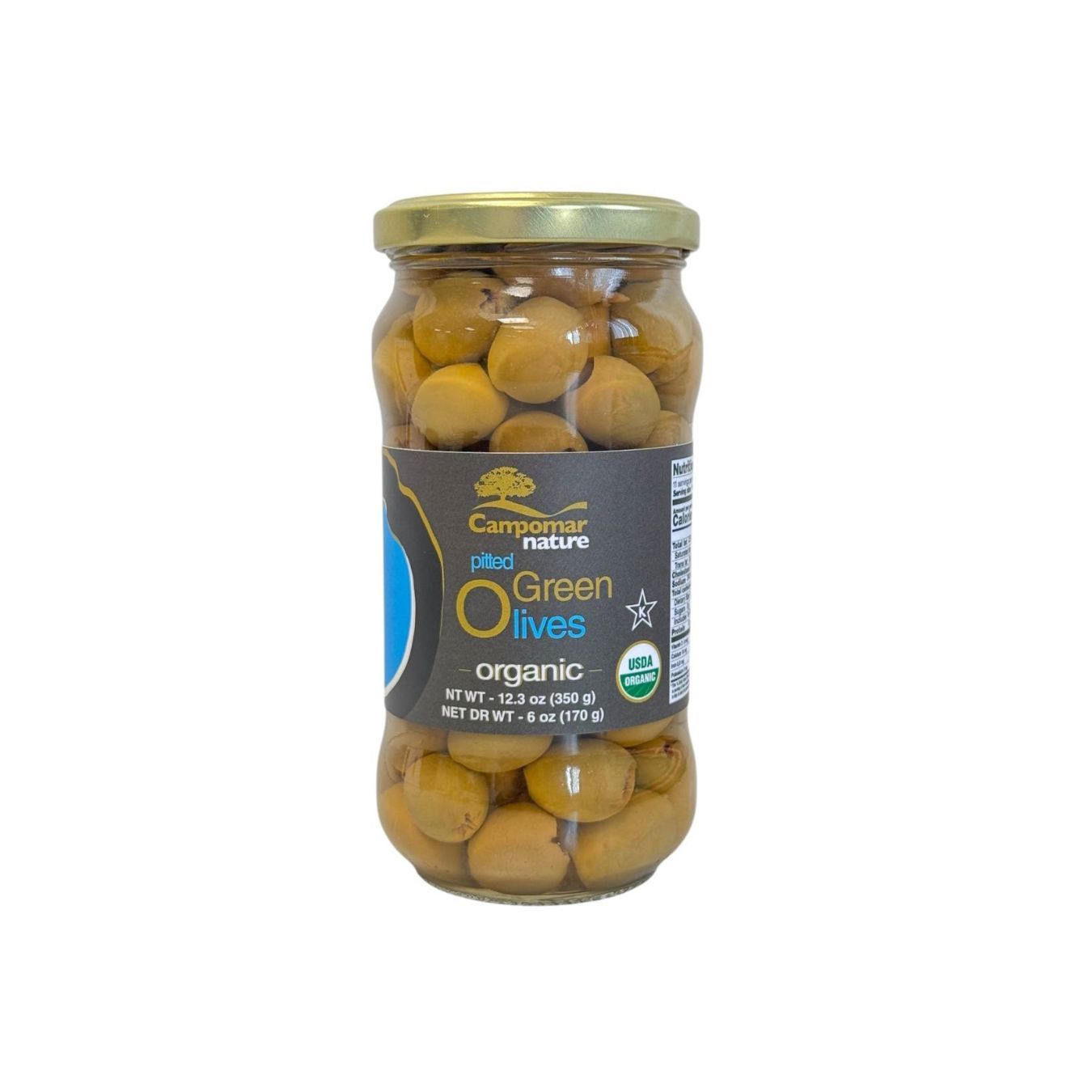 Wholesale Campomar Nature Organic Pitted Green Olives (KOSHER) ()- Bulk