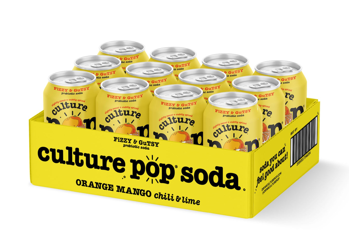 Wholesale Culture Pop 12/12 Oz Orange Mango- Bulk