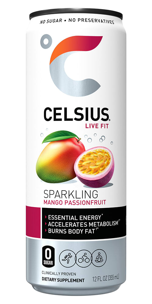 Wholesale Celsius 12/12 Oz Sparkling Mango Passion Fruit- Bulk