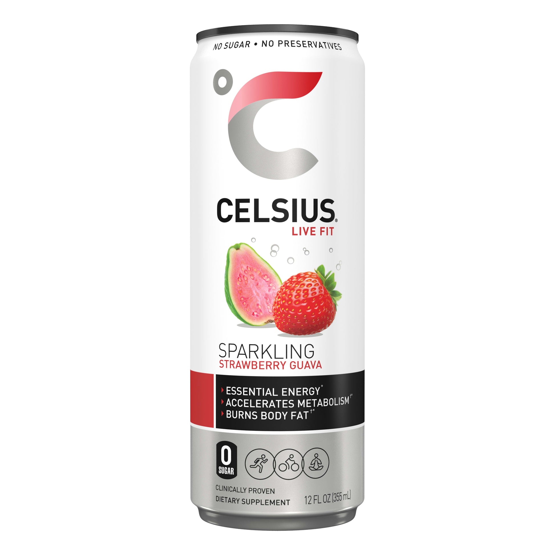 Wholesale Celsius 12/12 Oz Sparkling Straw Guava- Bulk