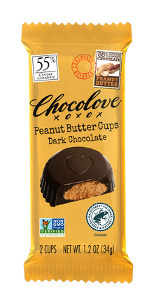Wholesale Chocolove Dark Chocolate Peanut Butter Cups 1.2 Oz- Bulk