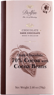 Wholesale Dolfin 70 gr Extra dark Bar w/cocoa beans (70% cocoa) 2.5 oz- Bulk