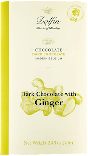 Wholesale Dolfin 70 gram Dark Chocolate with Fresh Ginger (60% Cacao) 2.5 OZ- Bulk
