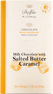 Wholesale Dolfin 70 gram Milk Chocolate Bar with Caramel and Salted Butter 2.5 OZ- Bulk
