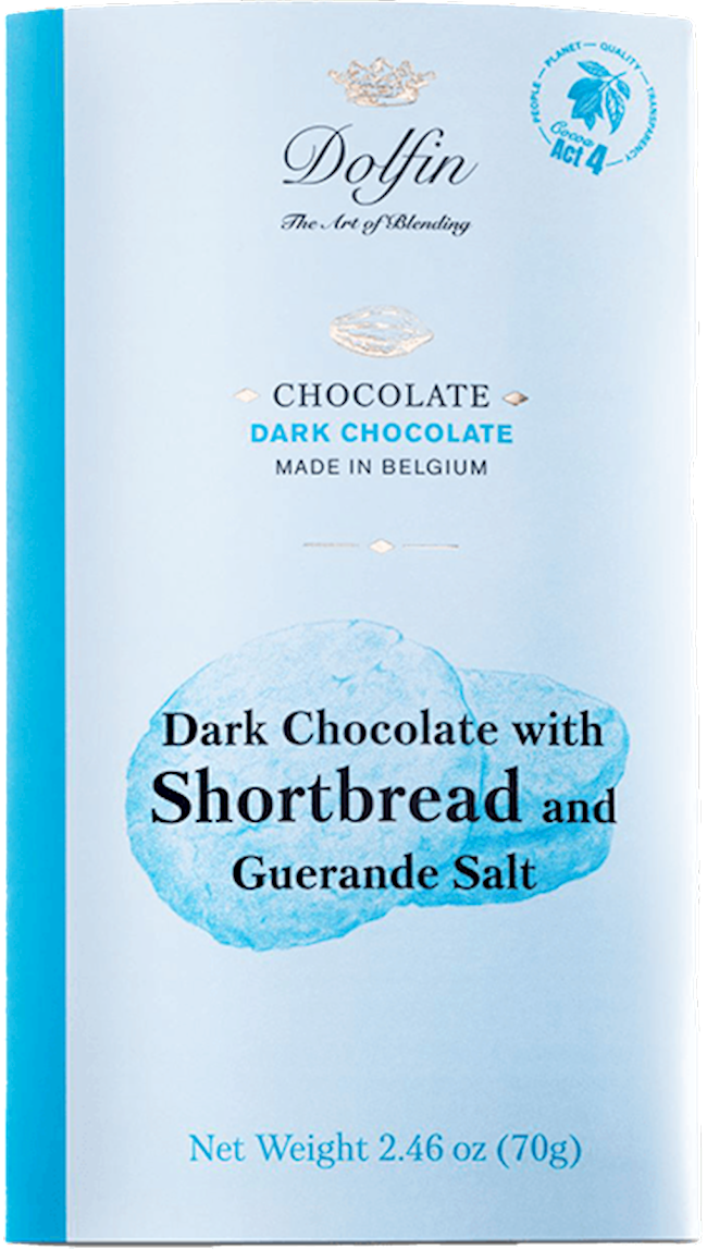 Wholesale Dolfin 70 Gr Dark Bar With Shortbread And Sea Salt 2.5 Oz- Bulk