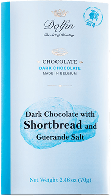 Wholesale Dolfin 70 Gram Dark Chocolate Bar with Shortbread and Sea Salt 2.5 OZ- Bulk
