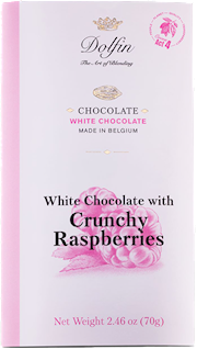 Wholesale Dolfin 70 Gram White Chocolate Bar with Raspberries 2.5 OZ- Bulk