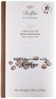 Wholesale Dolfin 70 gram Milk Chocolate Bar with Coffee 2.5 OZ- Bulk