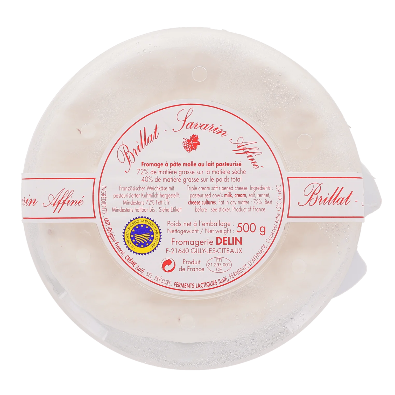 Wholesale DELIN Brillat Savarin Triple-Cream Cheese (Boat) 3 x 500 G Case- Bulk