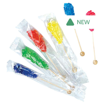 Wholesale Roses Brands Assorted Wrapped Rock Candy Sticks- Bulk