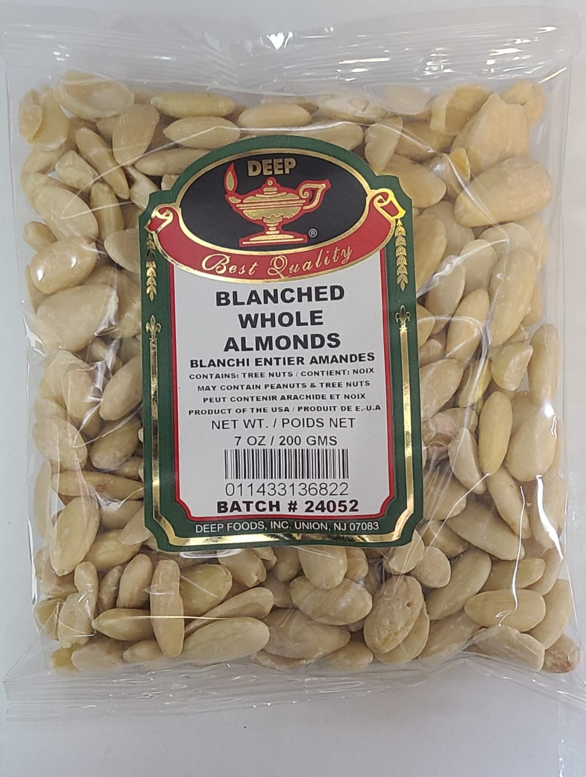 Wholesale Deep Whole Blanched Almonds 7 oz- Bulk