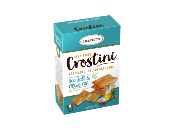 Wholesale Dolcetto Sea Salt & Olive Oil Crostini Crackers Box 7.05 oz Bag- Bulk