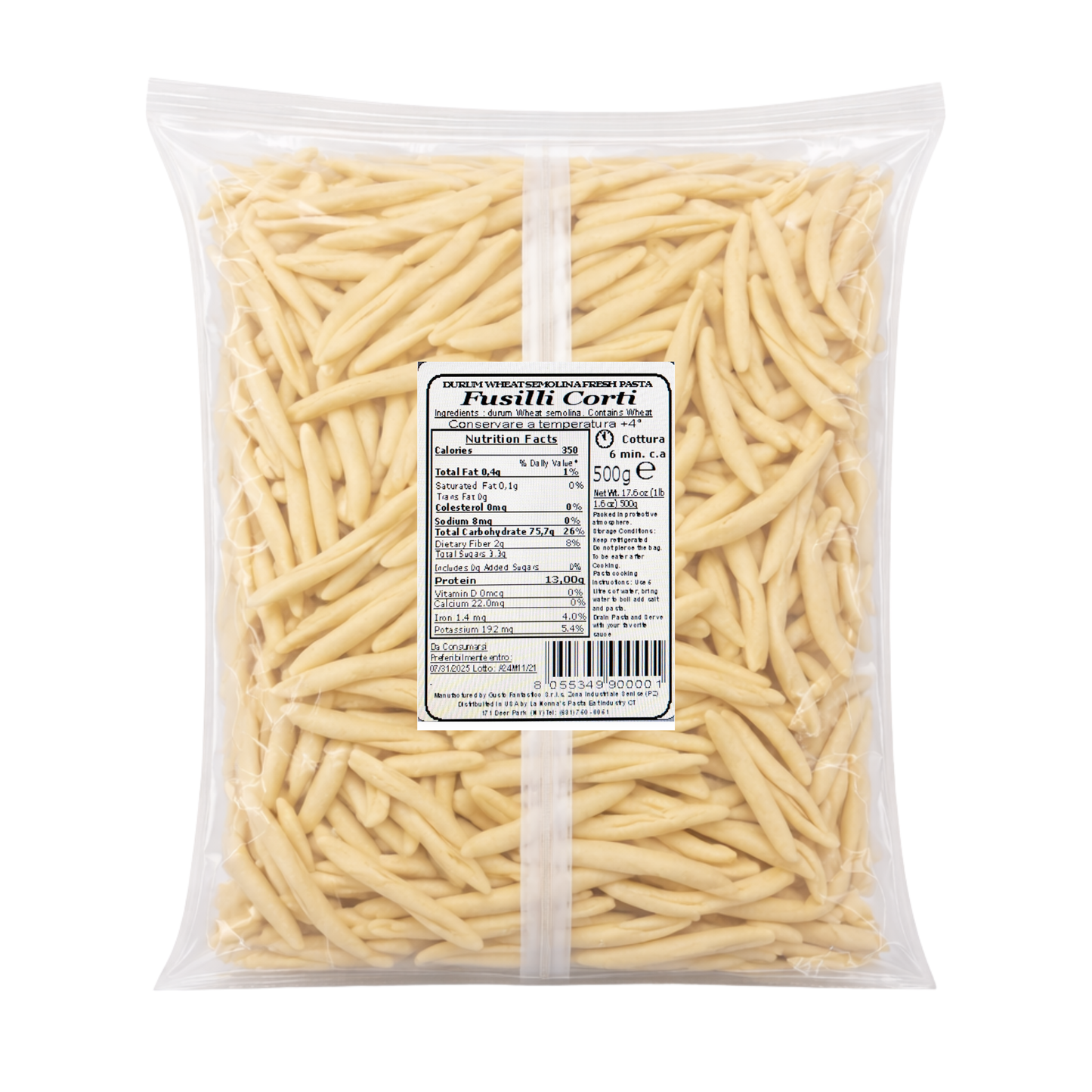 Wholesale Nonna's Fresh Pasta Fusilli Corti- Bulk