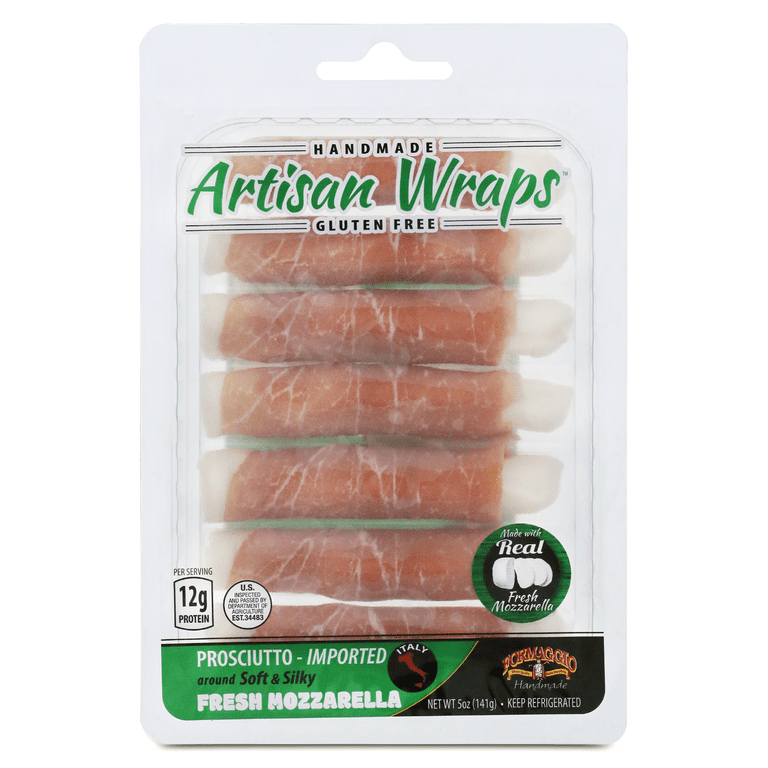 Wholesale Formaggio Cheese Proscuitto and Mozzarella Artisan Wraps Gluten Free 5 oz- Bulk