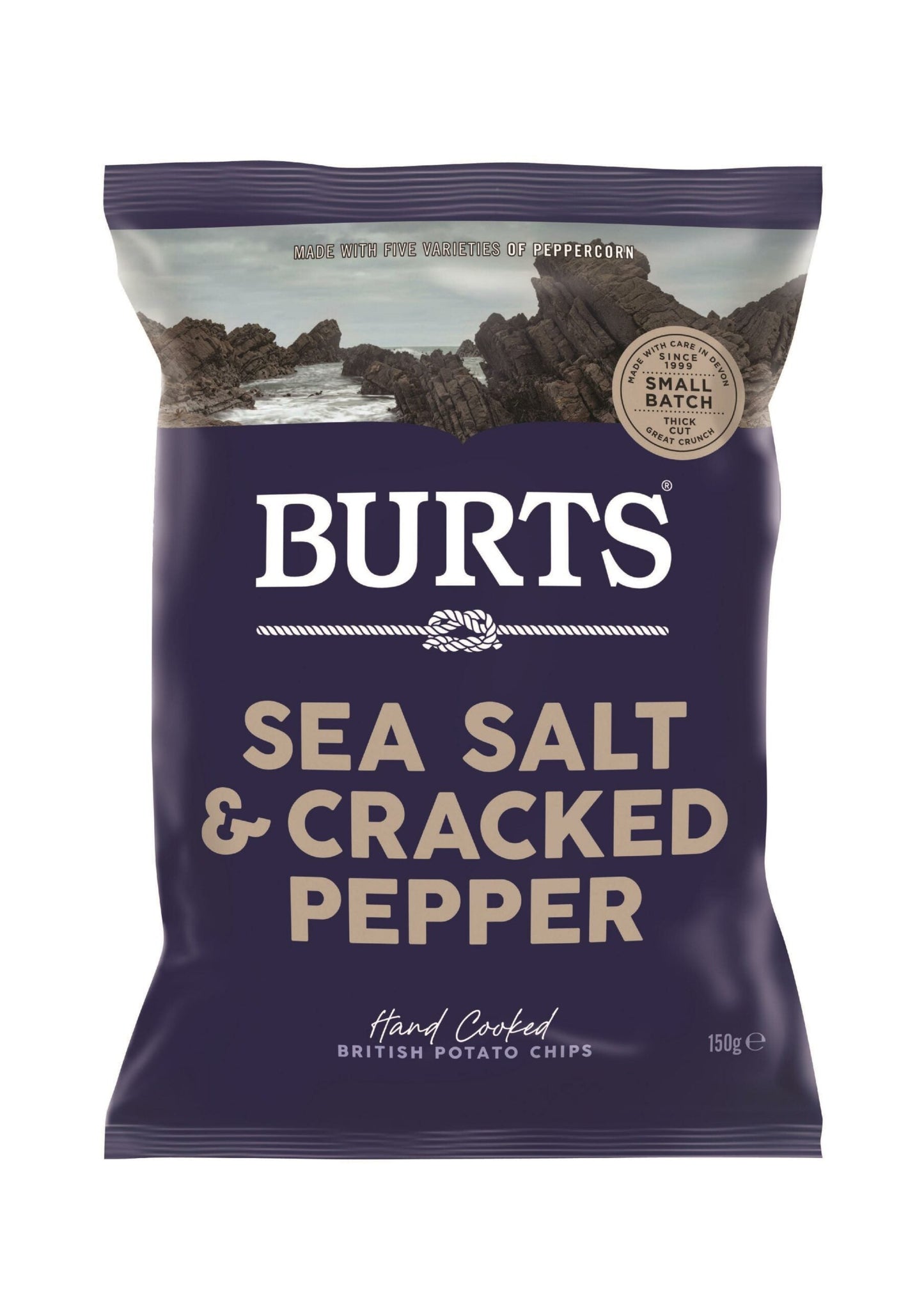 Wholesale Burts Sea Salt & Crushed Peppercorns Potato Chips Large 5.30oz (150g)- Bulk