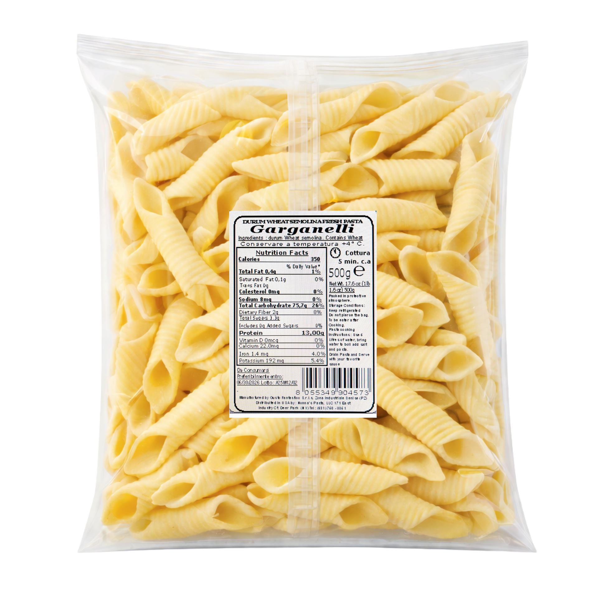 Wholesale Nonna's Fresh Pasta Garganelli- Bulk