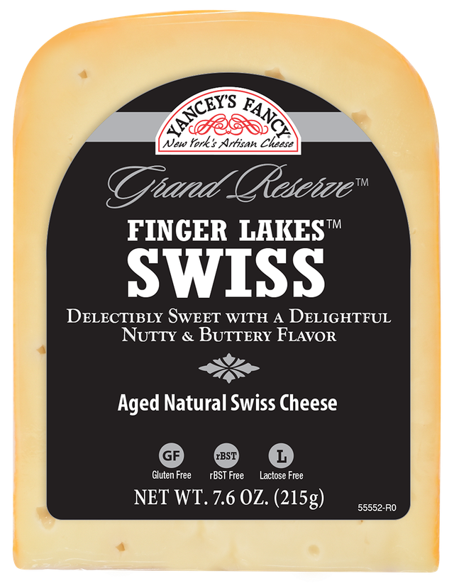 Wholesale Yanceys Fancy Finger Lakes Swiss Cheese 7.6 oz- Bulk