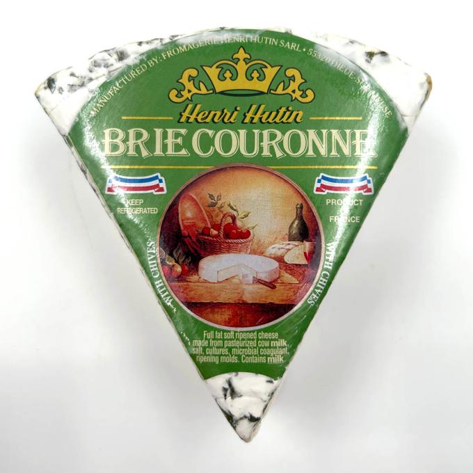Wholesale Henri Hutin Brie Couronne with Chives, 60% Butterfat, 2.2 LB- Bulk