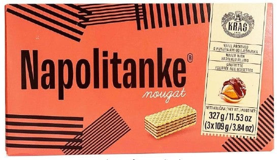 Wholesale Kras Hazelnut Napolitanke Wafers 327 Gram- Bulk