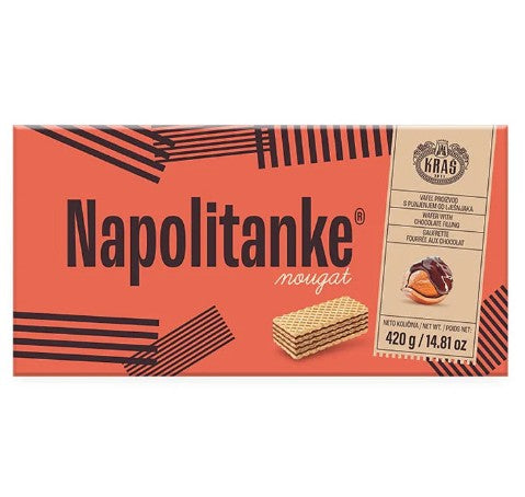 Wholesale Kras Blok Hazelnut Napolitanke Wafers 420 Gram- Bulk
