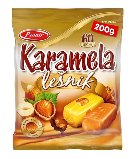 Wholesale Pionir Toffee with Hazelnuts 200 Gram- Bulk