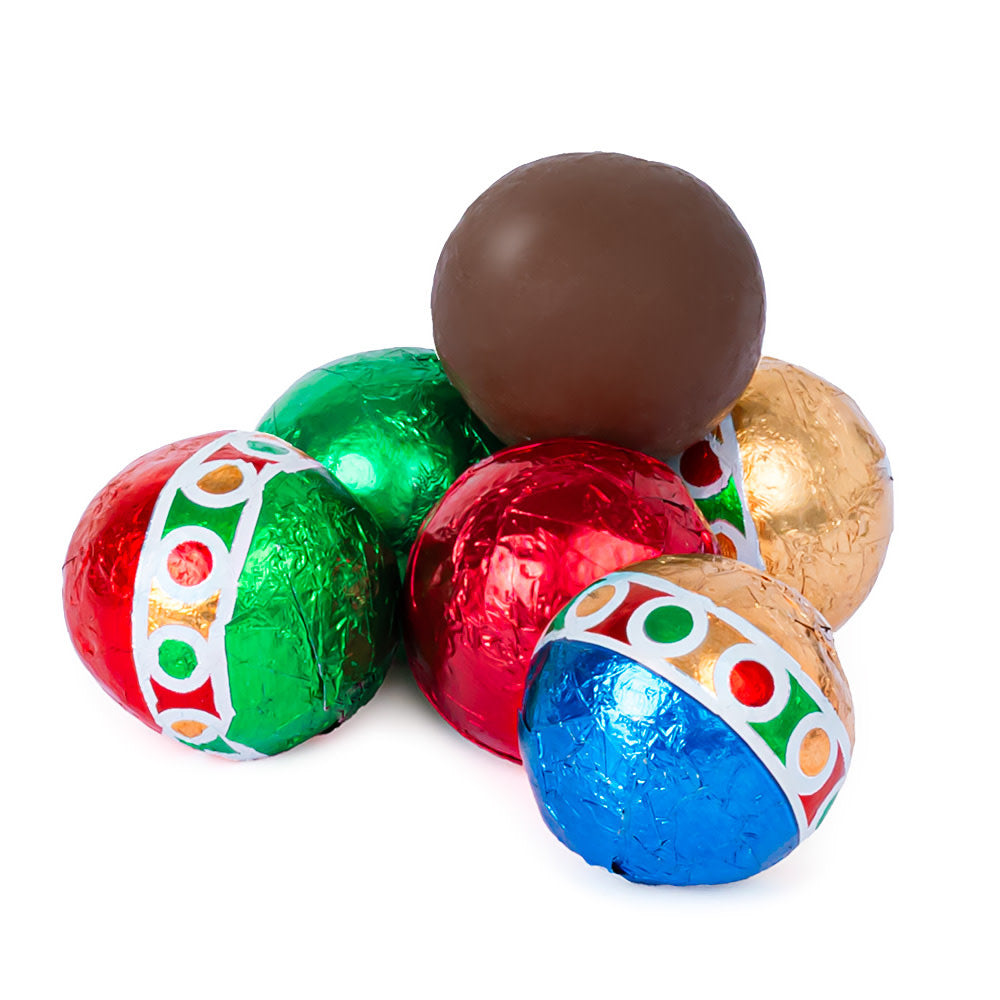 Wholesale Madelaine Milk Chocolate Christmas Foiled Balls- Bulk