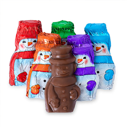 Wholesale Madelaine Mini Milk Chocolate Foiled Snowmen- Bulk