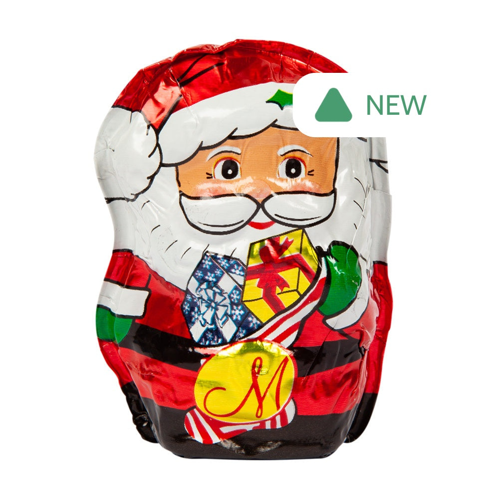 Wholesale Madelaine Milk Chocolate Foiled Semi Solid Santa 1 Oz- Bulk