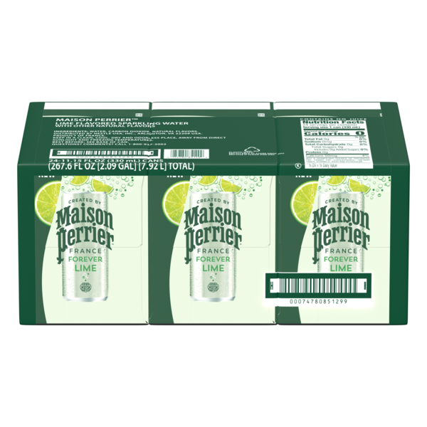 Wholesale Maison Perrier Forever Lime-Flavored Sparkling Water 267.6 fl oz 24 Pack Cans- Bulk