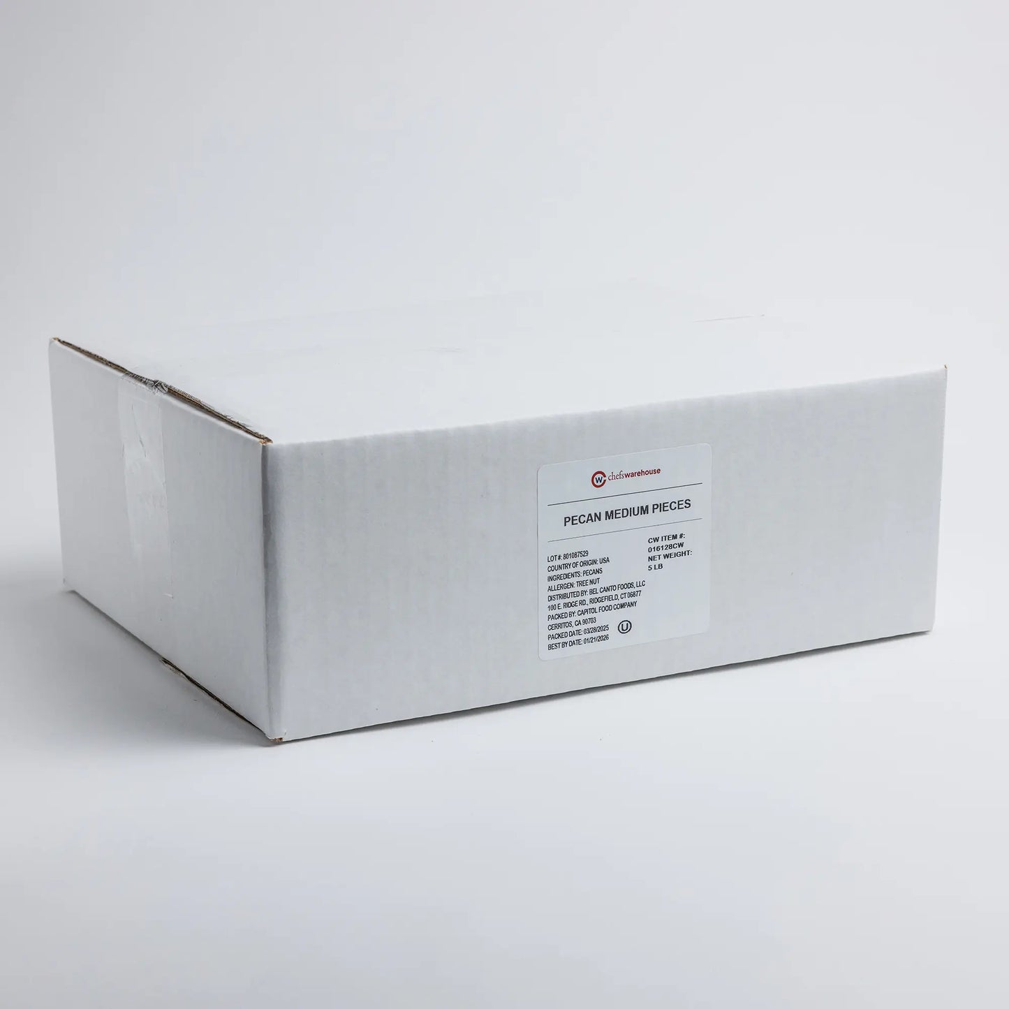 Wholesale BoxNCase Raw Pecan Pieces 5lb- Bulk