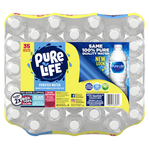 Wholesale Pure Life Purified Water, 16.9 oz Bottle, 35 Bottles/Carton, 54 Ct/Pallet per PL- Bulk