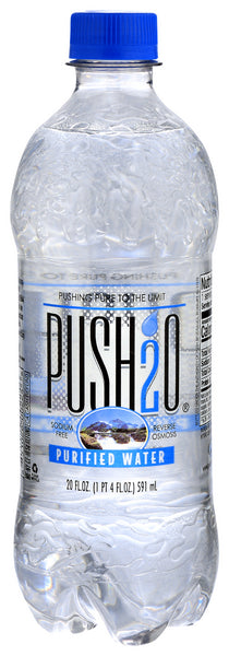 Wholesale PUSH-2-0 Raspberry Flavored Water 20oz, 24 Count- Bulk