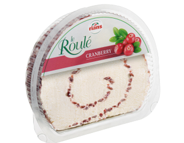 Wholesale Rians Le Roulé Fresh Cow Milk Cheese Hand-Rolled with Cranberry Slices, 5.3 Ounces- Bulk
