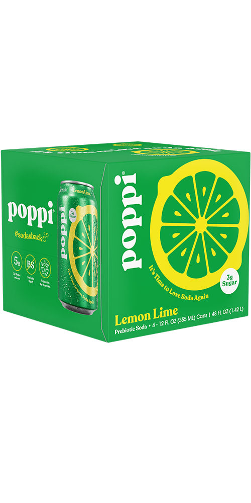 Wholesale Poppi Soda 6/4Pk 12Oz Lemon Lime- Bulk