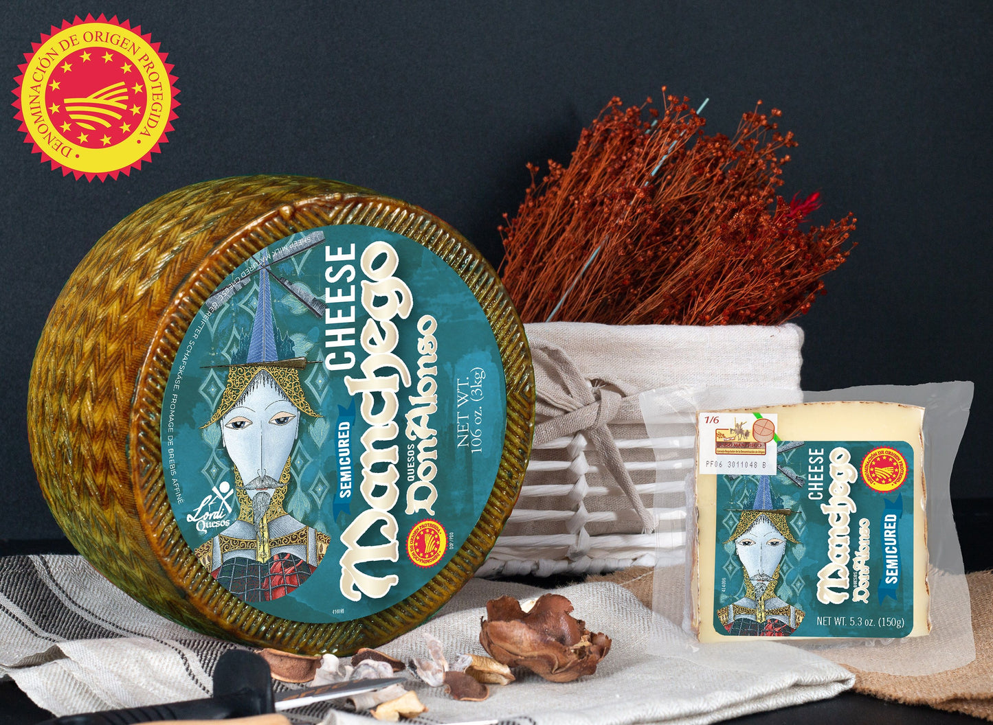 Wholesale Manchego DOP 3 mo. (Sheep) (La Mancha)- Bulk