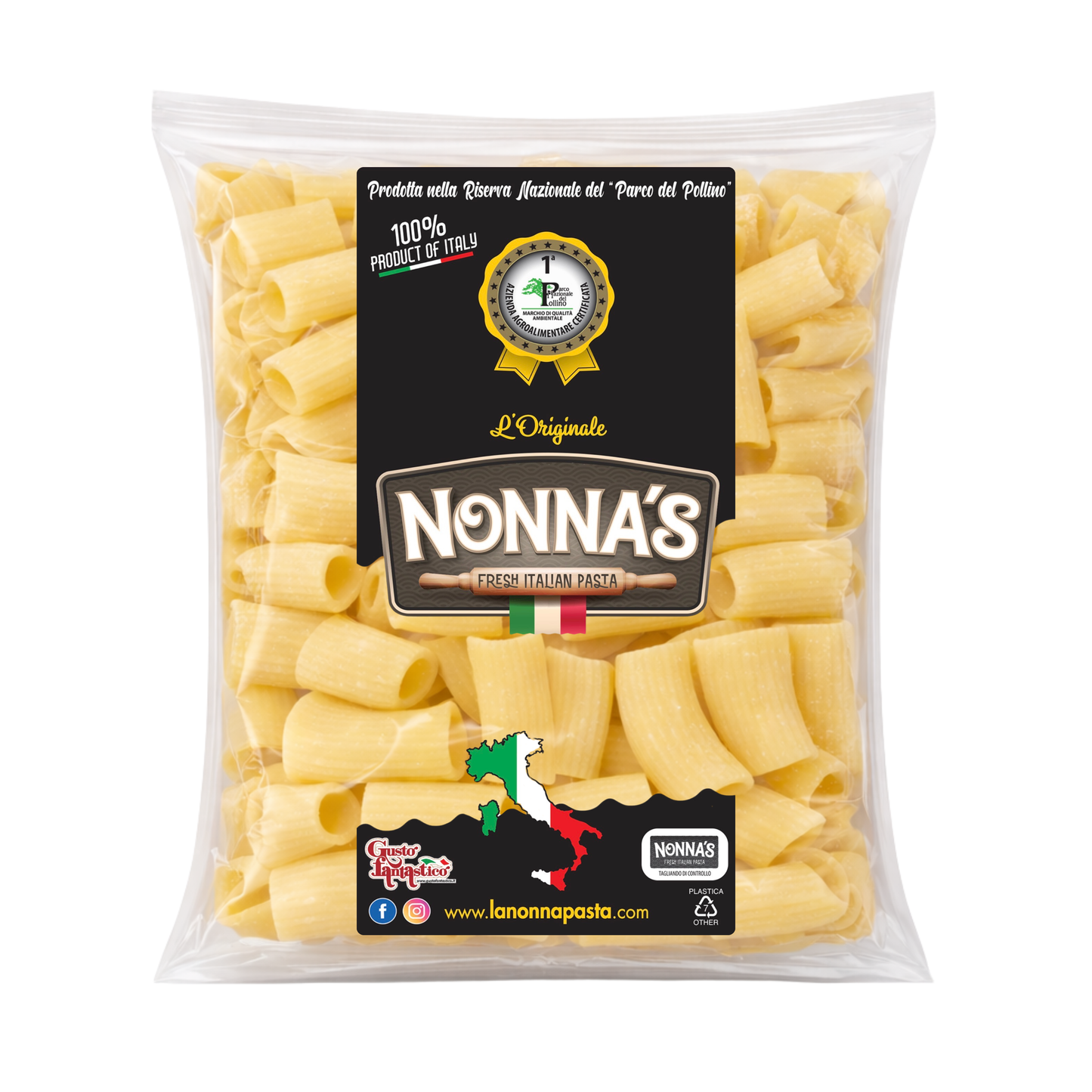 Wholesale Nonna's Fresh Pasta Rigatoni- Bulk