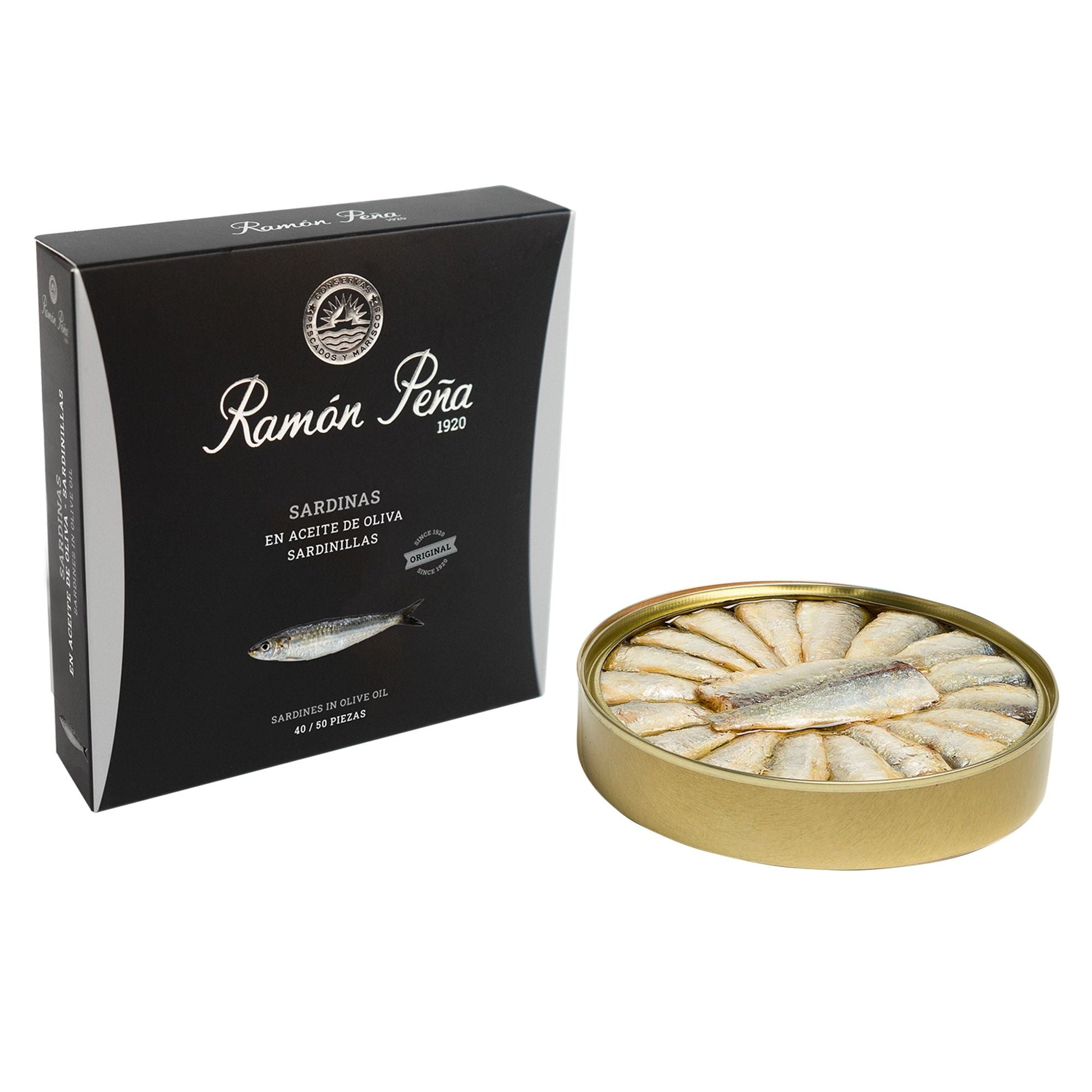 Wholesale Ramon Pena Silver Toasted Small sardines in Olive Oil (40/50) ()- Bulk
