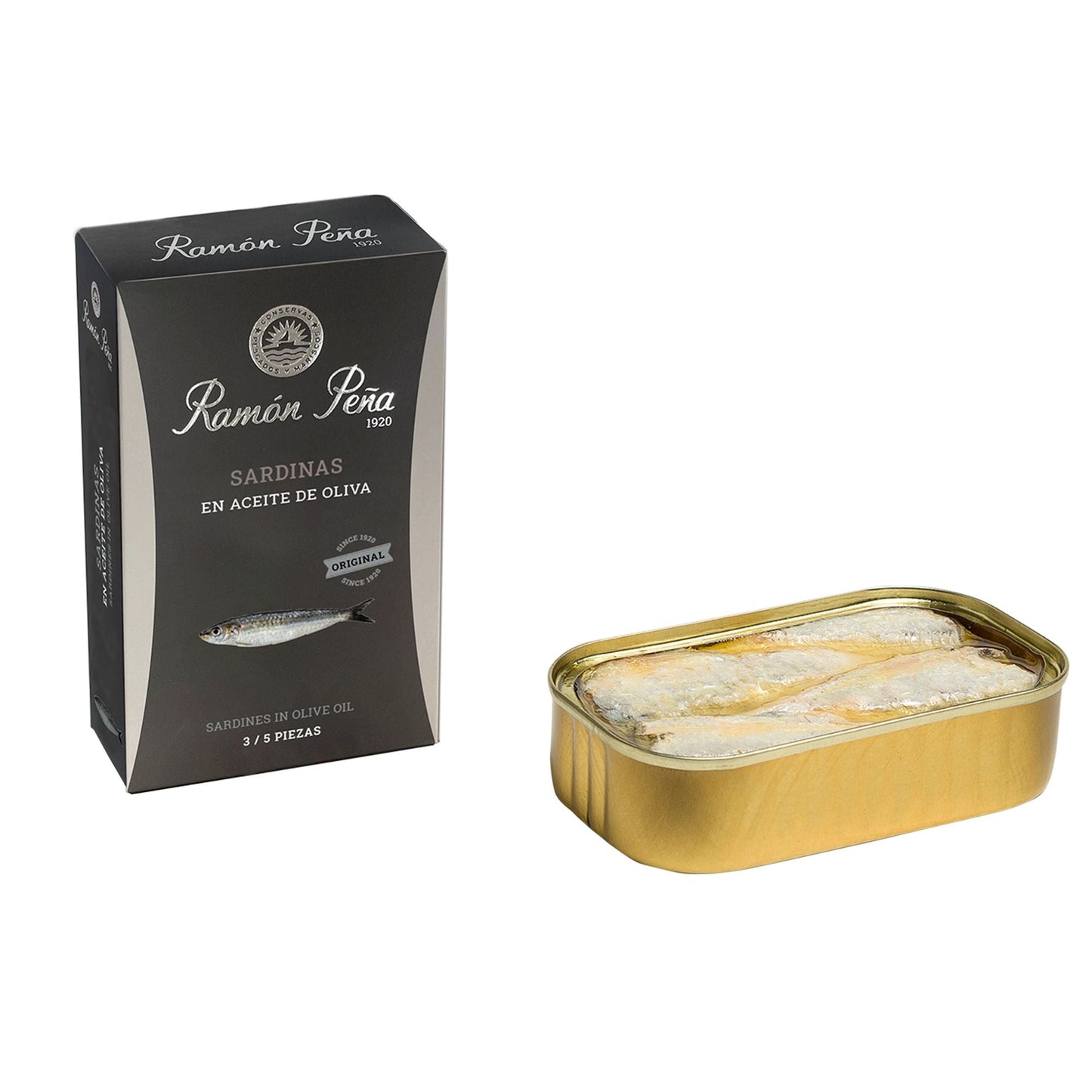Wholesale Ramon Pena Silver Toasted Sardines in Olive Oil (3/5) ().- Bulk