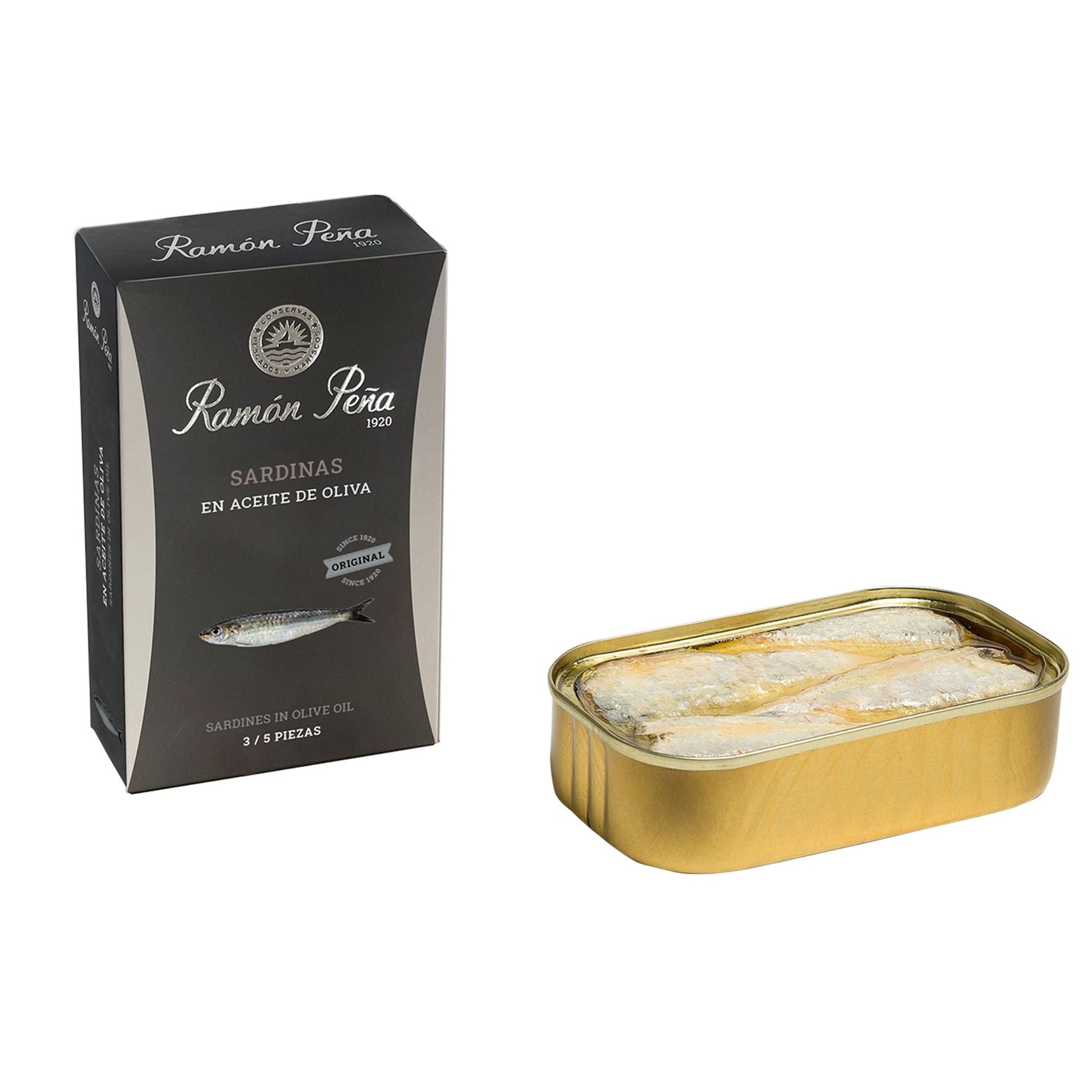Wholesale Ramon Pena Silver Toasted Sardines in Olive Oil (3/5) ().- Bulk