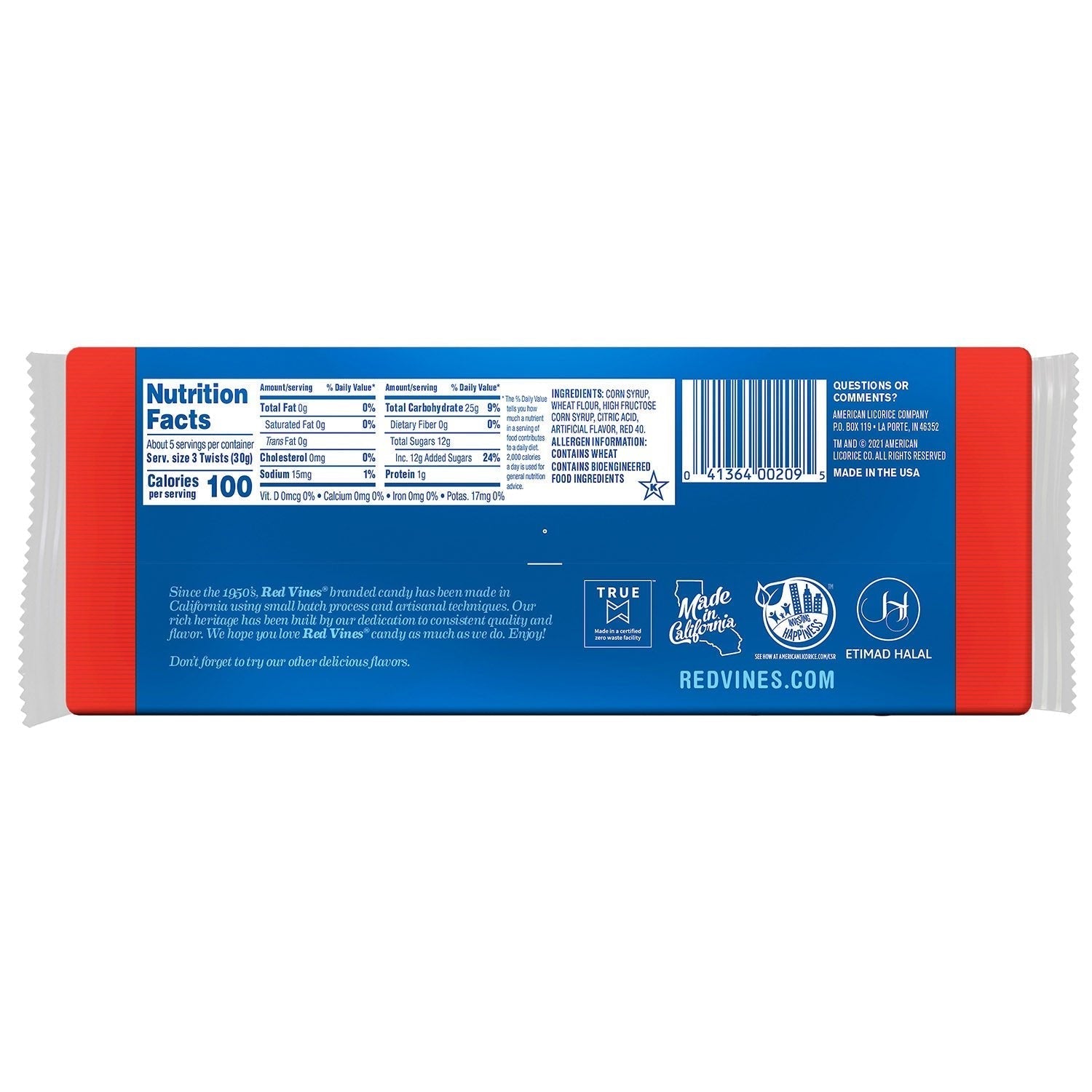 Wholesale Red Vines Original Red® Chewy Licorice 5oz Trays- Bulk