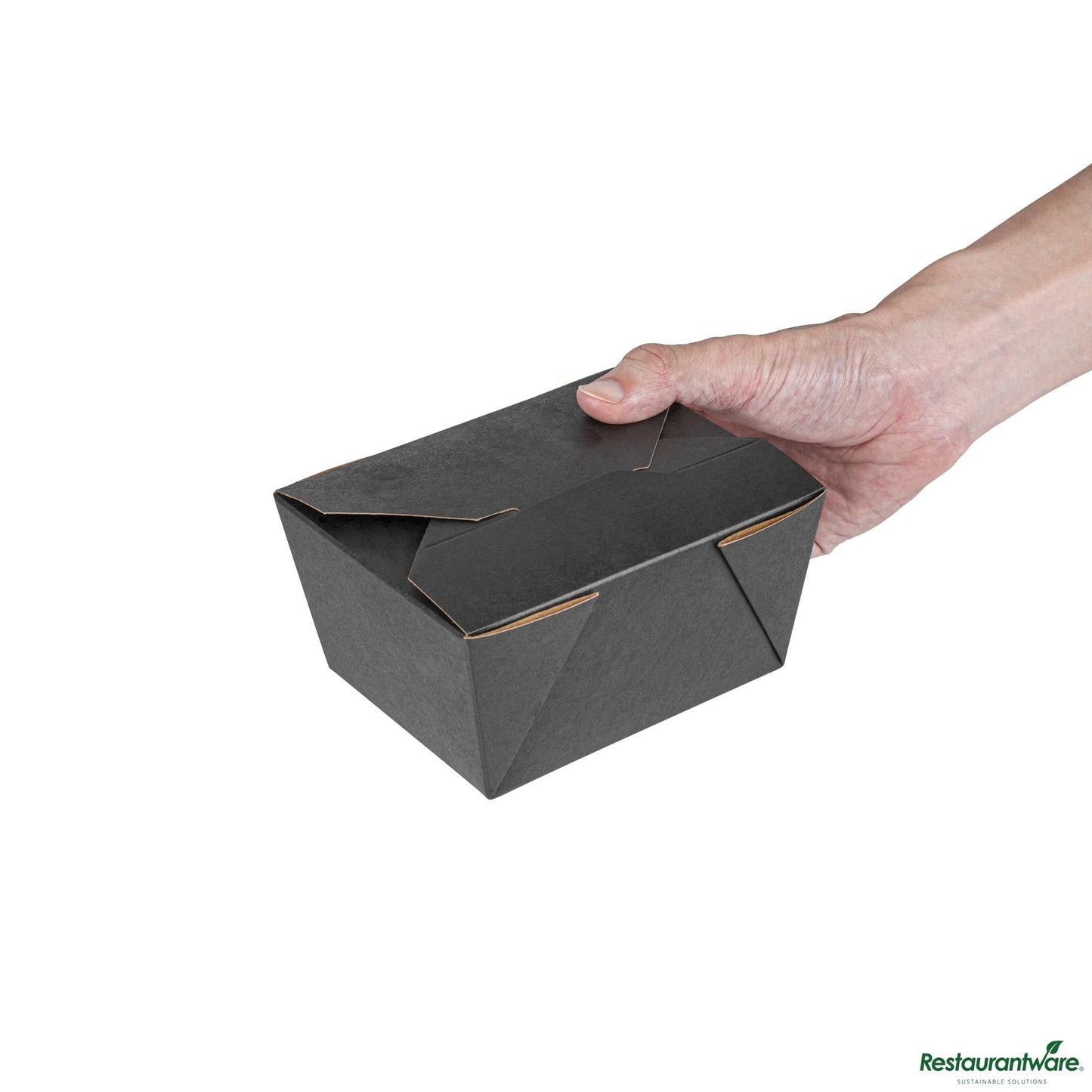 Wholesale Restaurantware Bio Tek 30 Oz Rectangle Black Paper #1 Bio Box Take Out Container - 5" X 4" X 2 1/2"- Bulk