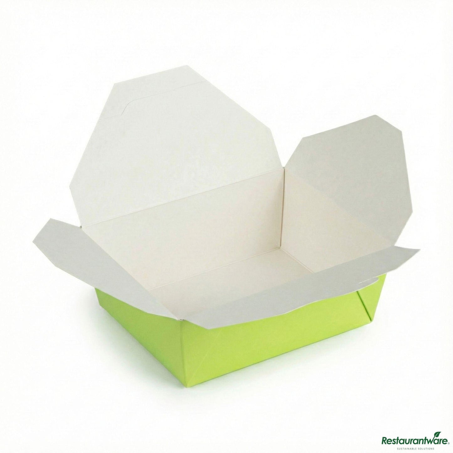 Wholesale Restaurantware Bio Tek 45 Oz Rectangle Eco Green Paper #8 Bio Box Take Out Container - 6 3/4" X 5 1/2" X 2 1/2"- Bulk