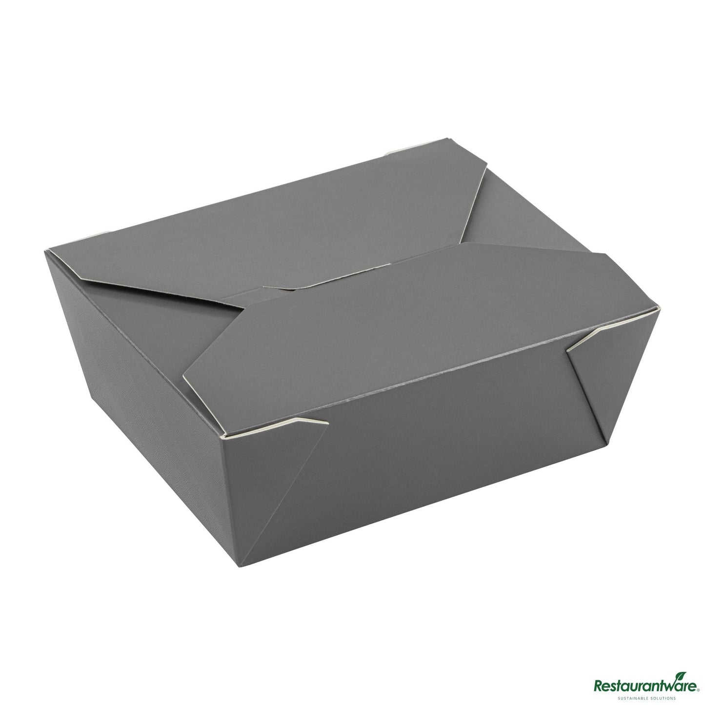 Wholesale Restaurantware Bio Tek 45 Oz Rectangle Gray Paper #8 Bio Box Take Out Container - 6 3/4" X 5 1/2" X 2 1/2"- Bulk