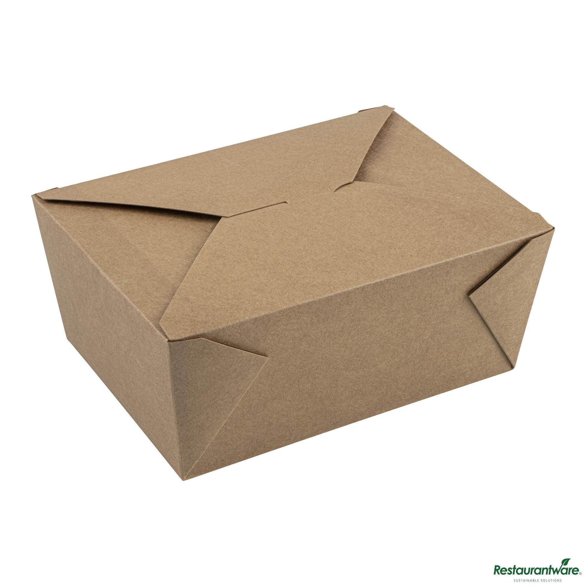 Wholesale Restaurantware Bio Tek 98 Oz Rectangle Kraft Paper #4 Bio Box Take Out Container - 8 1/2" X 6 1/4" X 3 1/2"- Bulk