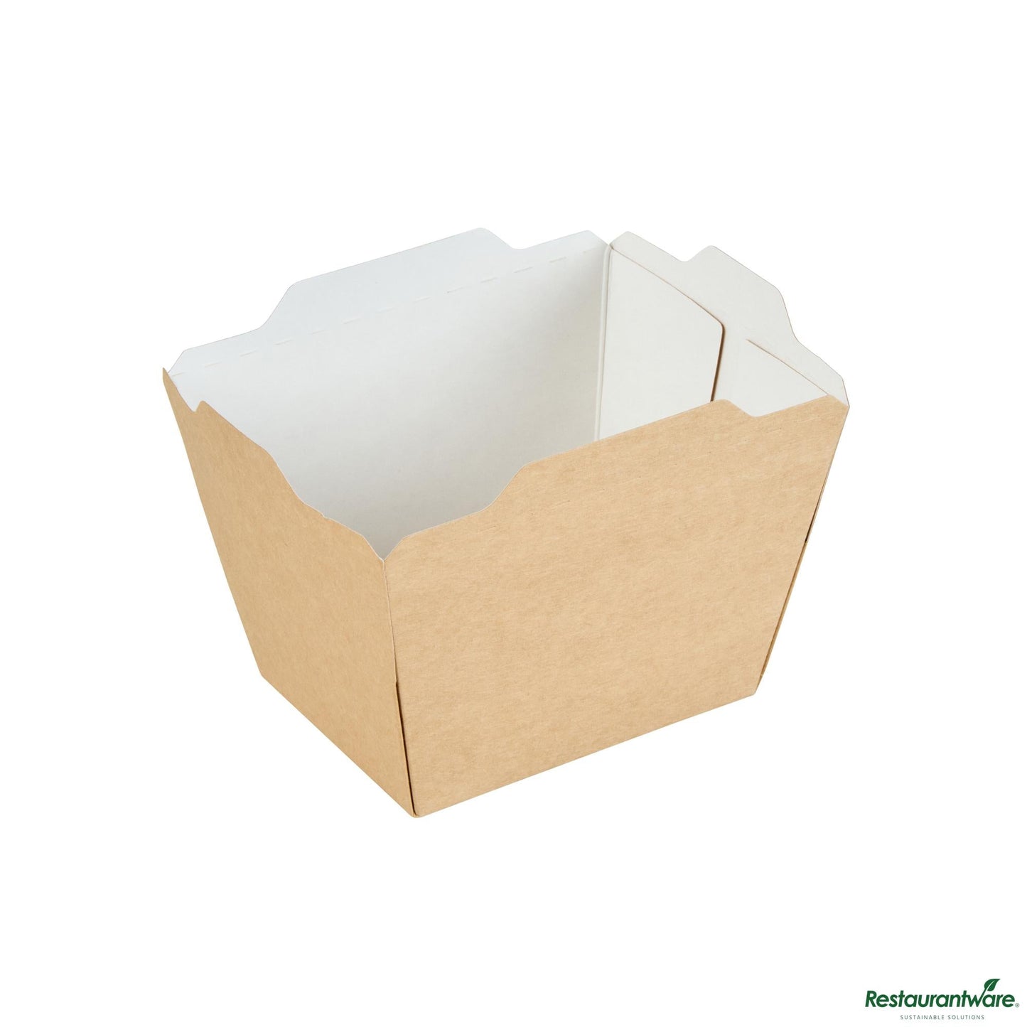 Wholesale Restaurantware Cafe Vision 17 Oz Rectangle Kraft Paper Small Click Lock Container - 4 1/4" X 3 1/4" X 2 3/4"- Bulk