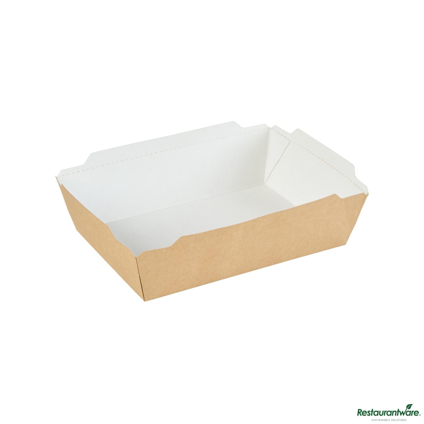 Wholesale Restaurantware Cafe Vision 34 Oz Rectangle Kraft Paper Medium Click Lock Container - 7 1/2" X 5 1/2" X 1 3/4"- Bulk