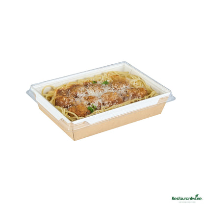 Wholesale Restaurantware Cafe Vision Rectangle Clear Plastic Lid - Fits Medium Click Lock Container- Bulk