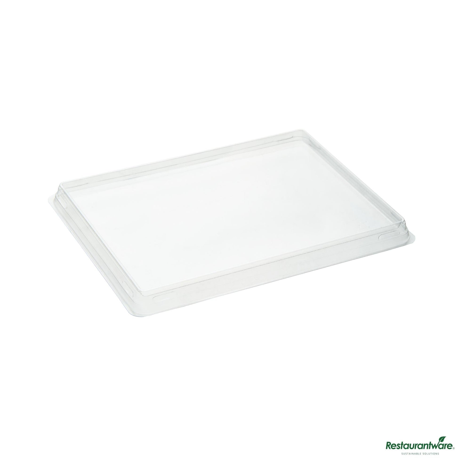 Wholesale Restaurantware Cafe Vision Rectangle Clear Plastic Lid - Fits Medium Click Lock Container- Bulk